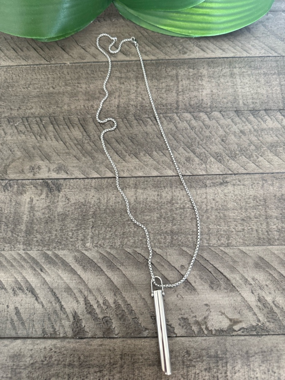 Sterling Silver Bar Pendant Necklace - Sleek Modern Design